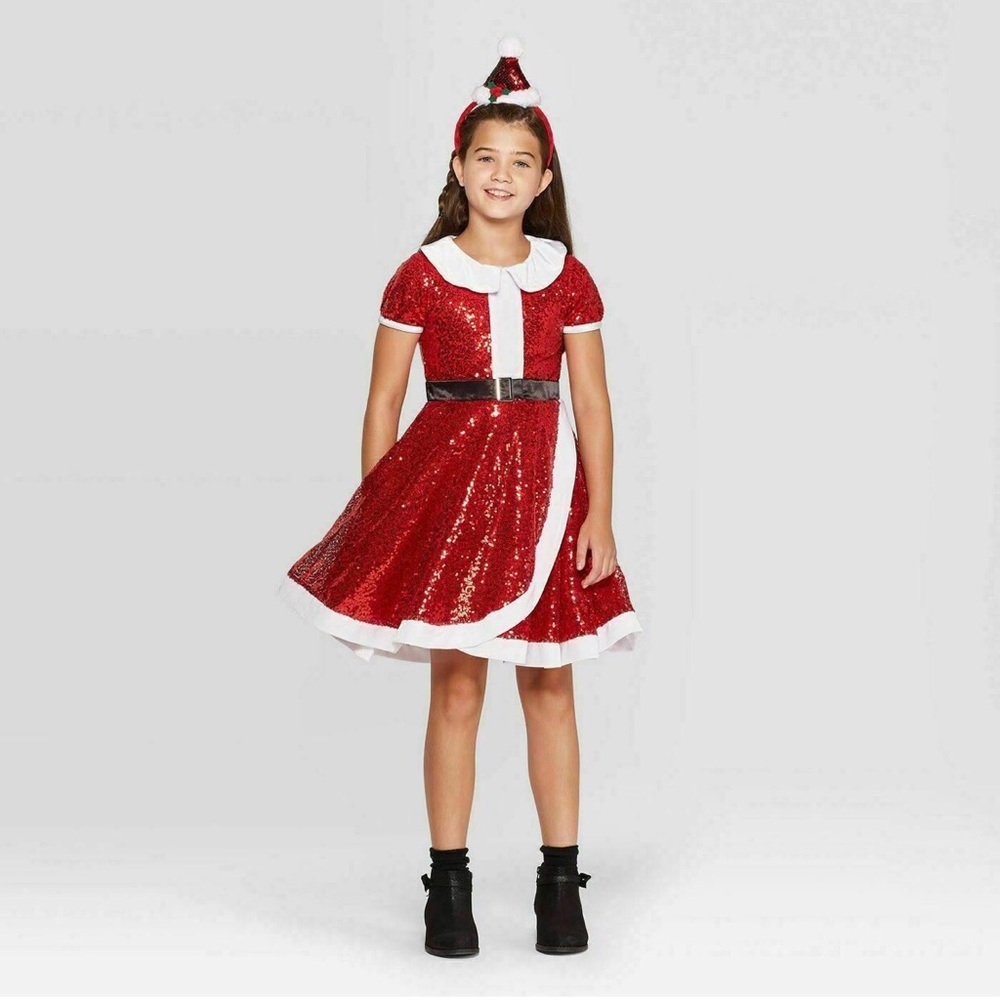 NWT Red sequin dress for girls. Size 7/8
